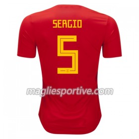 Completo Calcio Spagna Sergio Busquets 5 Divisa Prima Mondiali 2018